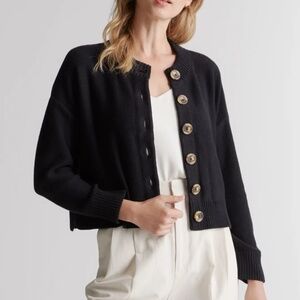 Quince cotton cardigan - black